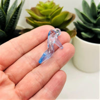 4, 20 or 50 Pieces: Cinderella Blue Acrylic High Heel Shoe 3D Charms