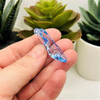 4, 20 or 50 Pieces: Cinderella Blue Acrylic High Heel Shoe 3D Charms