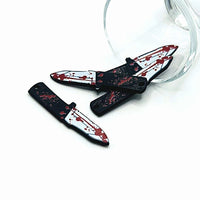 1, 4, or 20 Pieces: Bloody Horror Knife Charm - Double Sided