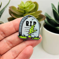 Acrylic Zombie Tombstone Halloween Charm, 30x30mm