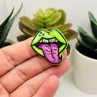 1, 4 or 20 Pieces: Acrylic Zombie Mouth Halloween Charm - Double Sided