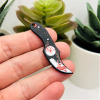 1, 4, or 20 Pieces: Bloody Horror Knife Charm - Double Sided