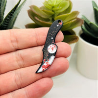 1, 4, or 20 Pieces: Bloody Horror Knife Charm - Double Sided