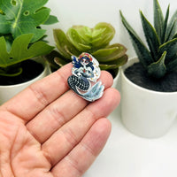Dia De Los Muertos Mermaid Pendant, 33x25mm