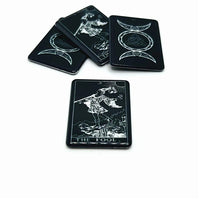1, 4 or 20 Pieces: The Fool Black and White Tarot Card Charms - Double Sided