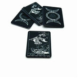 1, 4 or 20 Pieces: The Fool Black and White Tarot Card Charms - Double Sided