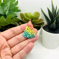 1, 4 or 20 Pieces: Rainbow Filigree Christmas Tree - Double Sided