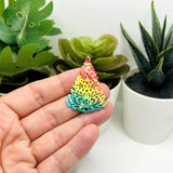 1, 4 or 20 Pieces: Rainbow Filigree Christmas Tree - Double Sided