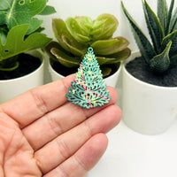 1, 4 or 20 Pieces: Green Filigree Christmas Tree - Double Sided