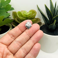 1, 4, 20 or 50 Pieces: Silver Strawberry Charms - Double Sided