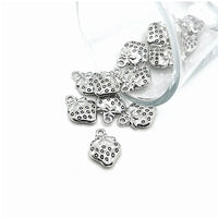 1, 4, 20 or 50 Pieces: Silver Strawberry Charms - Double Sided