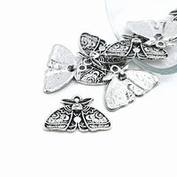 1, 4, 20 or 50 Pieces: Silver Lunar Moth Charms