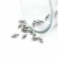 4, 20 or 50 Pieces: Tiny Antique Silver Ball Connectors