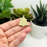 1, 4, or 20 Pieces: Enamel Christmas Gingerbread Tree Charms