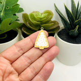 1, 4, or 20 Pieces: Enamel Christmas Tree Sugar Cookie Charms