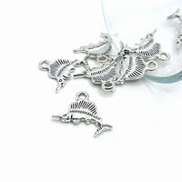 1, 4, 20 or 50 Pieces: Silver 3D Marlin Swordfish Sailfish Charms