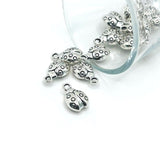 1, 4, 20 or 50 Pieces: Silver Ladybug Charms - Double Sided