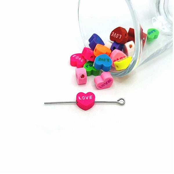 4, 20 or 50 Pieces: Valentine's Day Conversation Heart Beads