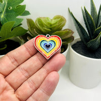 1, 4, 20 or 50 Pieces: Rainbow Heart, LGBTQ+ Charms
