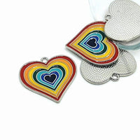 1, 4, 20 or 50 Pieces: Rainbow Heart, LGBTQ+ Charms