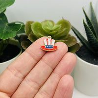 1, 4, 20 or 50 Pieces: American Flag Uncle Sam Hat Charms