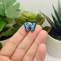 1, 4, 20 or 50 Pieces: Blue Enamel and Gold Butterfly Charms