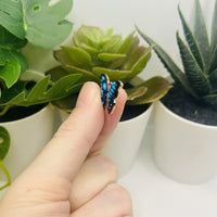 1, 4, 20 or 50 Pieces: Blue Enamel and Gold Butterfly Charms
