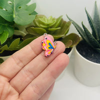 1, 4, 20 or 50 Pieces: Pink Enamel Butterfly Charms