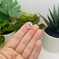 1, 4, 20 or 50 Pieces: Celestial Silver Star Connector Charm