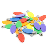 Assorted 10 × 25 mm plastic Christmas light bulb charms in mixed holiday colors, displayed on a white background.