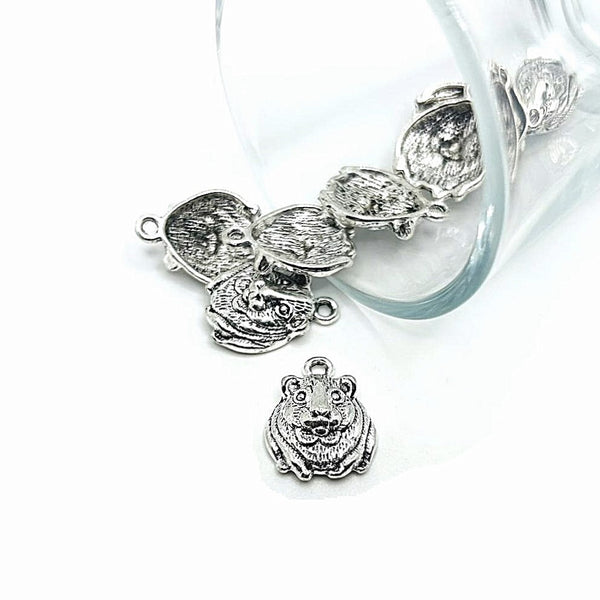 4, 20 or 50 Pieces: Silver Guinea Pig Charms