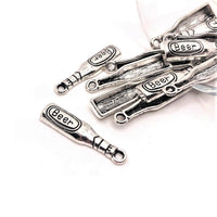 4, 20 or 50 Pieces: Silver Beer Bottle Charms