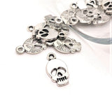 4, 20 or 50 Pieces: Small Silver Skull Charms