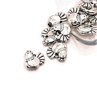 4, 20 or 50 Pieces: Silver Hen Chicken Charms - Double Sided