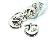 4, 12 or 25 Pieces: Silver Sloth on Branch Charms