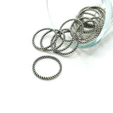 18mm, Silver Closed Decorative Connector Jump Rings
