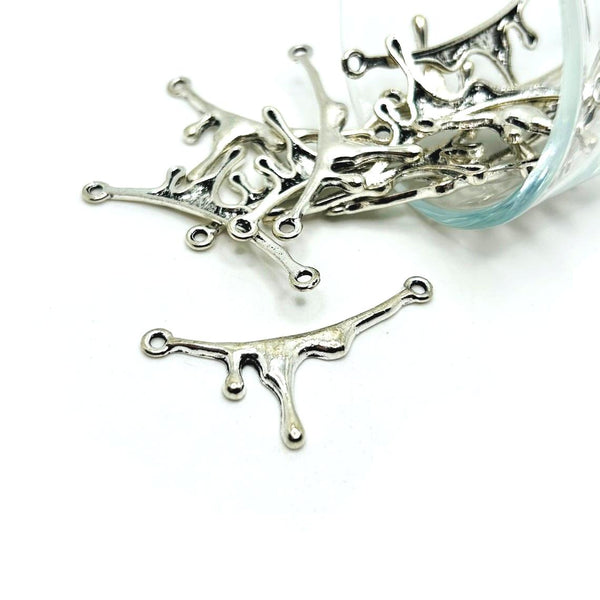 4, 20 or 50 Pieces: Silver Blood Drip Connector Charms