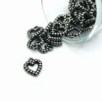 4, 20 or 50 Pieces: Lightweight Plastic Silver Heart Charms