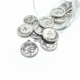 Silver Sagittarius Zodiac/Astrology Coin Charms, 17x20mm