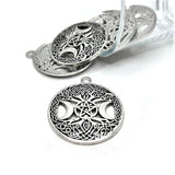 Large Silver Wiccan Goddess Charms, 39x34mm