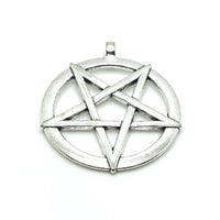1, 4 or 20 Pieces: Large Silver Pentagram Pendants