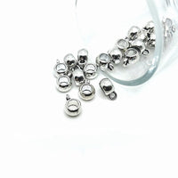Antique Silver Round Cup Bails, 11x8mm