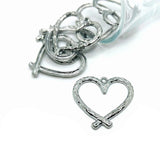 4, 20 or 50 Pieces: Silver Hammered Heart Charms