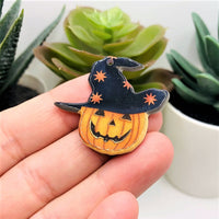 Jack O' Lantern Pumpkin in Witch Hat, 33x36mm