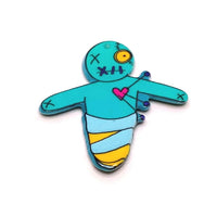 Blue Voodoo Doll Pendant, 41x37.5mm