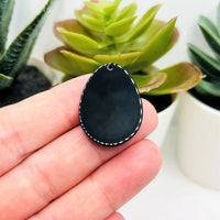 1, 4 or 20 Pieces: Black and Light Blue Dream Moon Teardrop Charms