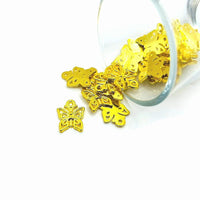 4, 20 or 50 Pieces: Yellow Gold Butterfly Charms