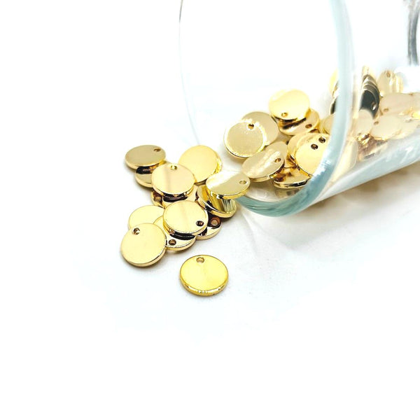 20, 50 or 100 Pieces: 8 mm, 18k Gold Plated Stamping Tag Blanks