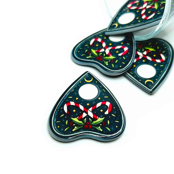 1, 4 or 20 Pieces: Creepy Christmas Ouija Planchette Charms - Double Sided