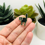 Black Halloween Glitter Cat Charms, 27x19mm